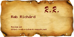 Rab Richárd névjegykártya